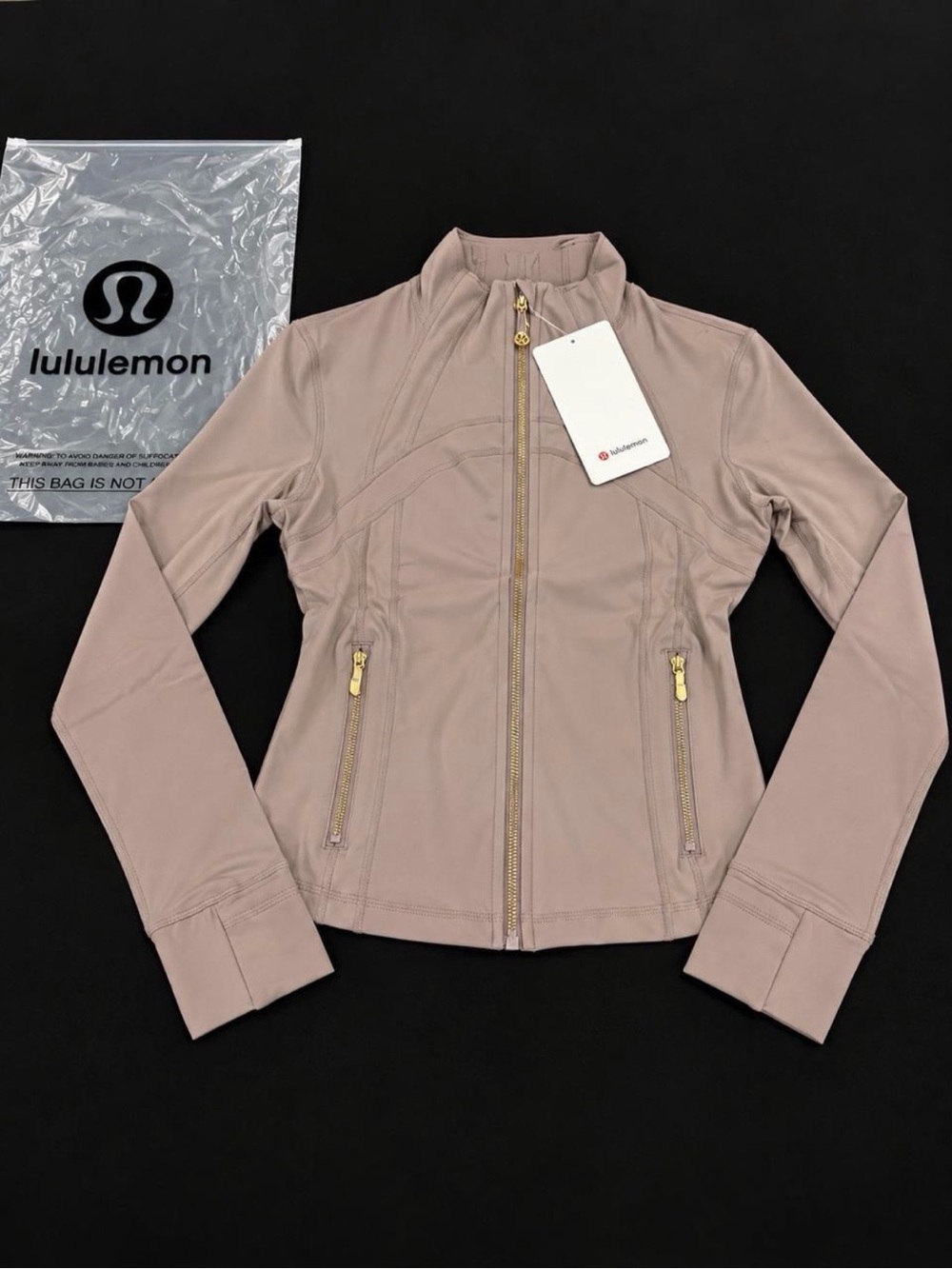 lululemon define zip-up with gold zippers